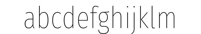 Fira Sans Compressed Thin Font LOWERCASE