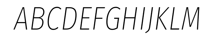 Fira Sans Compressed Ultra Light Italic Font UPPERCASE