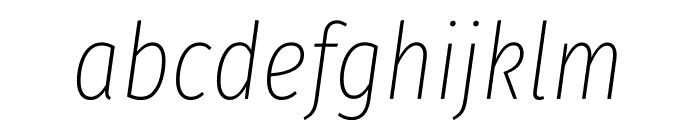Fira Sans Compressed Ultra Light Italic Font LOWERCASE