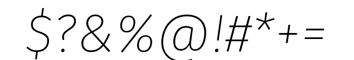Fira Sans Ultra Light Italic Font OTHER CHARS