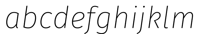 Fira Sans Ultra Light Italic Font LOWERCASE