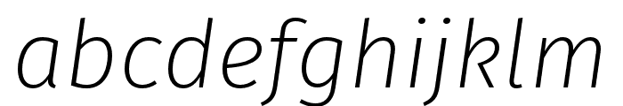 FiraGO Extra Light Italic Font LOWERCASE