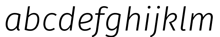 FiraGO Light Italic Font LOWERCASE