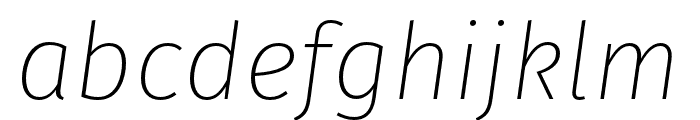 FiraGO Ultra Light Italic Font LOWERCASE