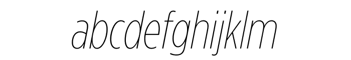 Gotham Condensed Thin Italic Font LOWERCASE