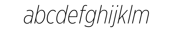 Gotham Extra Narrow Extra Light Italic Font LOWERCASE