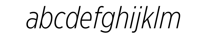 Gotham Extra Narrow Light Italic Font LOWERCASE