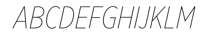 Gotham Extra Narrow Thin Italic Font UPPERCASE