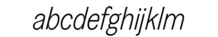 GreedCondensedTRIAL LightItalic Font LOWERCASE