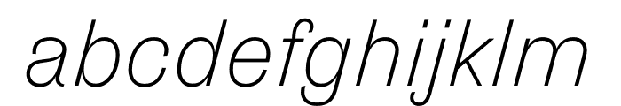 Grey Light Italic Font LOWERCASE