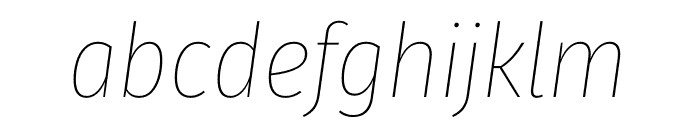 Gute Sans Thin Italic Font LOWERCASE