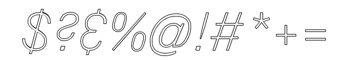 Hair Italic Outline Font OTHER CHARS