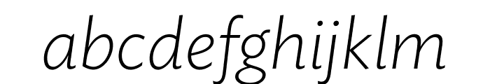 Ideal Sans Extra Light Italic Font LOWERCASE
