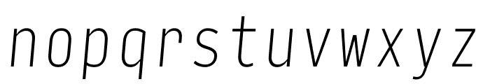 Input Mono Compressed Thin Italic Font LOWERCASE