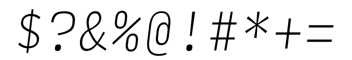 Input Mono Narrow Thin Italic Font OTHER CHARS