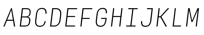 Input Mono Narrow Thin Italic Font UPPERCASE