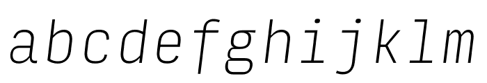 Input Mono Narrow Thin Italic Font LOWERCASE