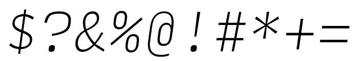 Input Mono Thin Italic Font OTHER CHARS