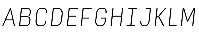 Input Sans Condensed Thin Italic Font UPPERCASE