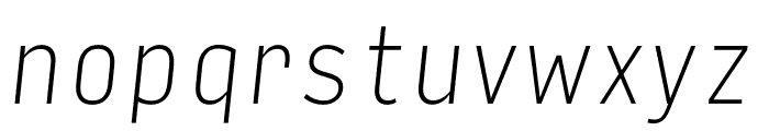 Input Sans Condensed Thin Italic Font LOWERCASE