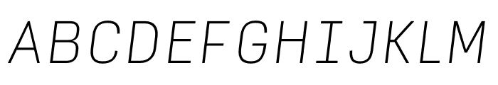 Input Sans Narrow Thin Italic Font UPPERCASE