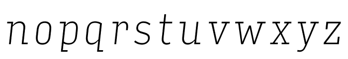 Input Serif Condensed Thin Italic Font LOWERCASE