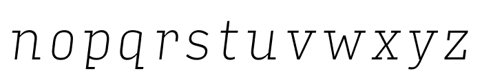 Input Serif Narrow Thin Italic Font LOWERCASE