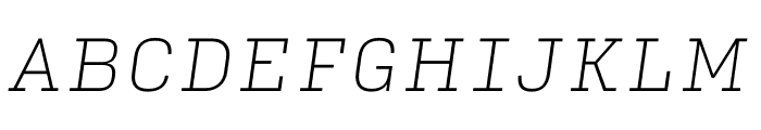 Input Serif Thin Italic Font UPPERCASE