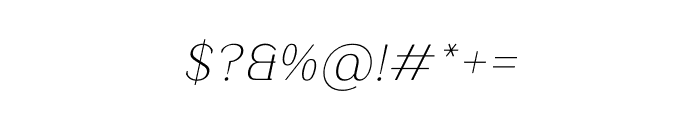 Kulachat Serif ExtraLight Oblique Font OTHER CHARS