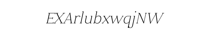 Kulachat Serif ExtraLight Oblique Font UPPERCASE