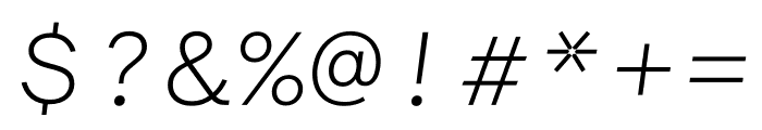 Lettera Mono Light Italic Font OTHER CHARS