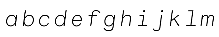 Lettera Mono Light Italic Font LOWERCASE