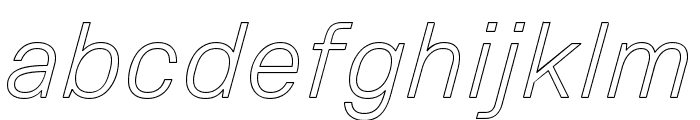 Light Italic Outline Font LOWERCASE