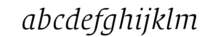 Lirico Press ExtraLight Italic Font LOWERCASE