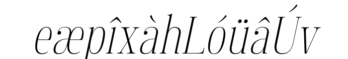 Manison Extra Light Condensed Oblique Font LOWERCASE
