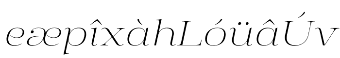 Manison Extra Light Expanded Italic Font LOWERCASE
