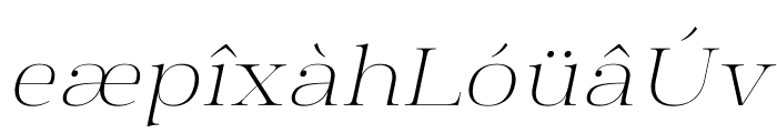 Manison Extra Light Expanded Oblique Font LOWERCASE