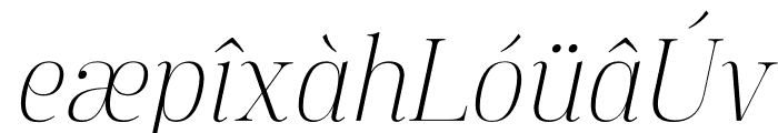 Manison Extra Light Semi Condensed Italic Font LOWERCASE