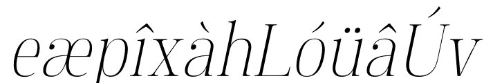 Manison Extra Light Semi Condensed Oblique Font LOWERCASE