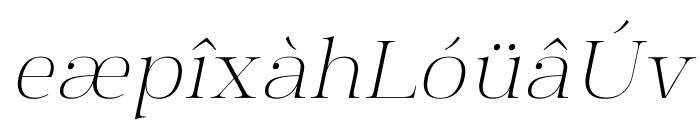 Manison Extra Light Semi Expanded Oblique Font LOWERCASE