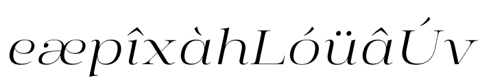 Manison Light Expanded Italic Font LOWERCASE