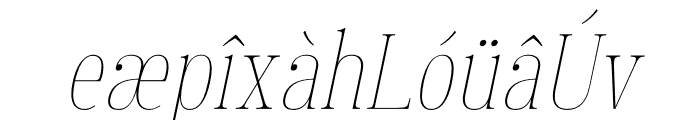 Manison Thin Condensed Oblique Font LOWERCASE