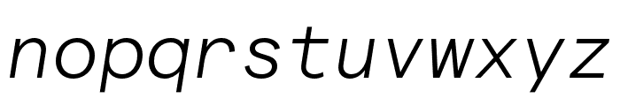 MatterMonoTRIAL LightItalic Font LOWERCASE