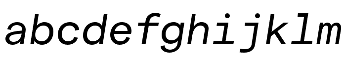 MatterMonoTRIAL RegularItalic Font LOWERCASE