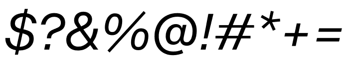 Medium Italic Font OTHER CHARS