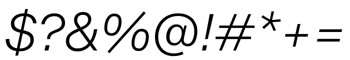 Medium Light Italic Font OTHER CHARS