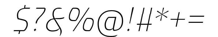 Meran Thin Italic Font OTHER CHARS