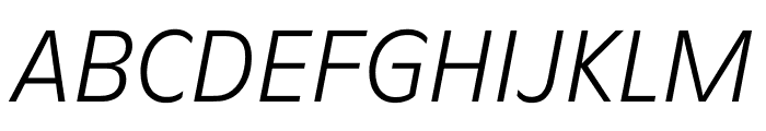 Moderne Light Italic Font UPPERCASE