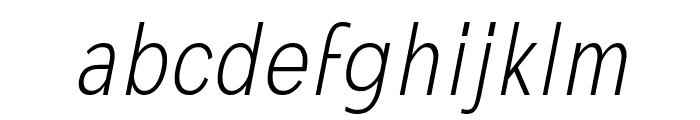 Mollen LightCondensedItalic Font LOWERCASE