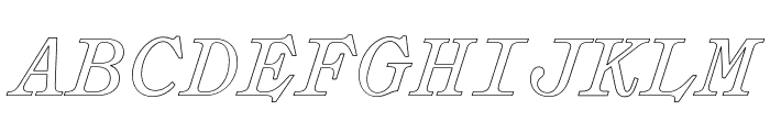 Mono Italic Outline Font UPPERCASE